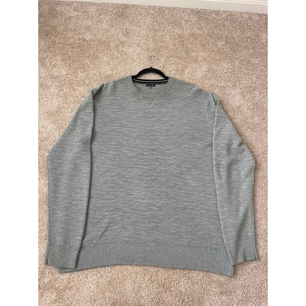Smartwool Mens XXL Gray Wool Blend Textured Crew Neck Pullover Sweater VN506482